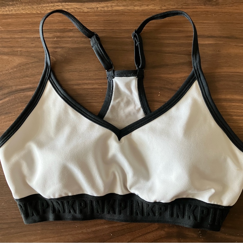 PINK Victoria's Secret Black and White Sports Bra Intimates
